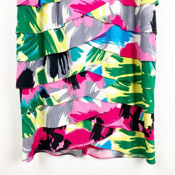 London Times Multi Color Bandage Dress Sleeveless Women’s Size 8 - Picture 5 of 12